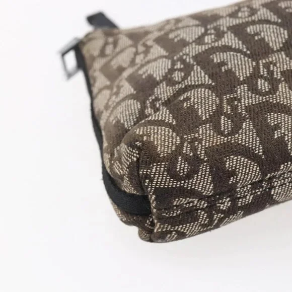 Christian Dior Trotter Canvas Pouch Brown Silver Auth bs29749 - Picture 5 of 16